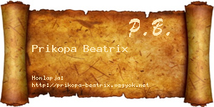 Prikopa Beatrix névjegykártya